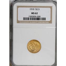 1910 $2 1/2 MS62 NGC