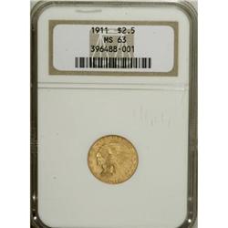 1911 $2 1/2 MS63 NGC