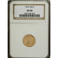 1914 $2 1/2 AU58 NGC