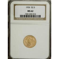1926 $2 1/2 MS62 NGC