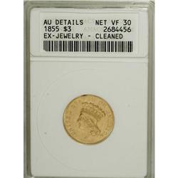 1855 $3 VF30 ANACS