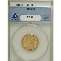 1836 $5 XF40 ANACS