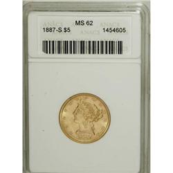 1887-S $5 MS62 ANACS