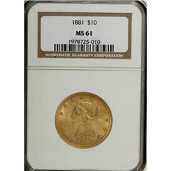 1881 $10 MS61 NGC