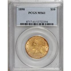 1890 $10 MS61 PCGS