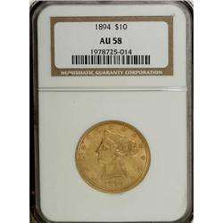 1894 $10 AU58 NGC
