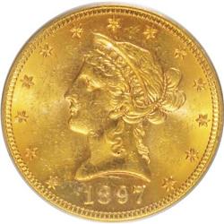 1897-S $10 MS62 PCGS