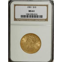 1901 $10 MS61 NGC