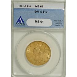 1901-S $10 MS61 ANACS