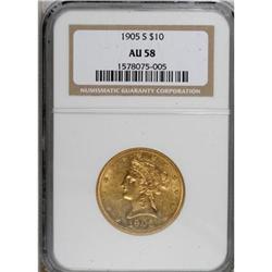 1905-S $10 AU58 NGC