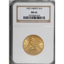 1907 $10 MS62 NGC