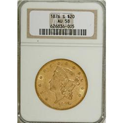 1876-S $20 AU58 NGC