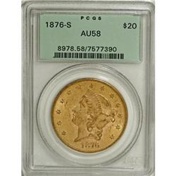 1876-S $20 AU58 PCGS
