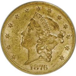 1876-S $20 AU58 PCGS