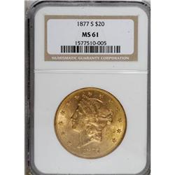1877-S $20 MS61 NGC