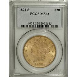 1892-S $20 MS62 PCGS