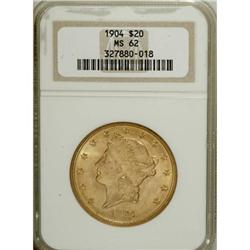 1904 $20 MS62 NGC
