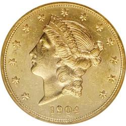 1904 $20 Prooflike MS63 NGC