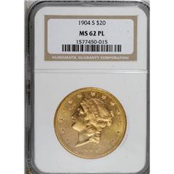 1904-S $20 Prooflike MS62 NGC