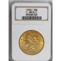 1906 $20 MS61 NGC