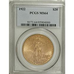 1922 $20 MS64 PCGS