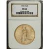 Image 1 : 1925 $20 MS62 NGC