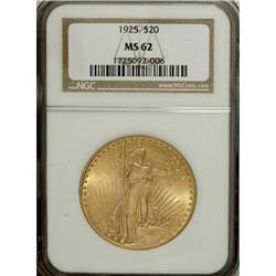 1925 $20 MS62 NGC