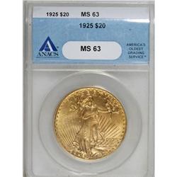 1925 $20 MS63 ANACS