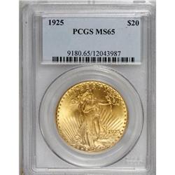 1925 $20 MS65 PCGS