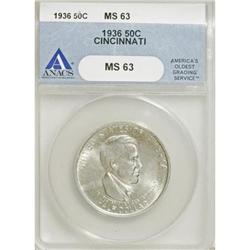 1936 50C Cincinnati MS63 ANACS