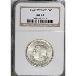1936 50C Cleveland MS63 NGC