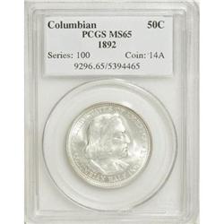 1892 50C Columbian MS65 PCGS