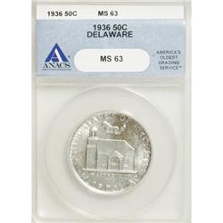 1936 50C Delaware MS63 ANACS