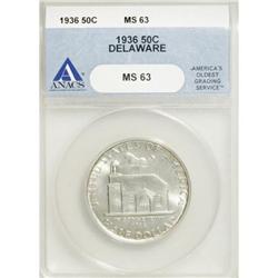 1936 50C Delaware MS63 ANACS