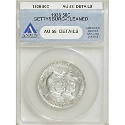 1936 50C Gettysburg AU58 ANACS