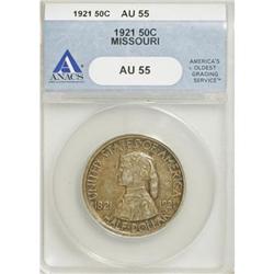 1921 50C Missouri AU55 ANACS