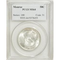 1923-S 50C Monroe MS64 PCGS