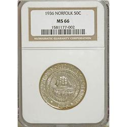 1936 50C Norfolk MS66 NGC