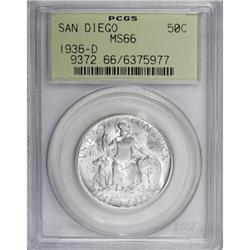 1936-D 50C San Diego MS66 PCGS