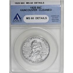 1925 50C Vancouver MS60 ANACS