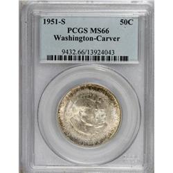 1951-S 50C Washington-Carver MS66 PCGS