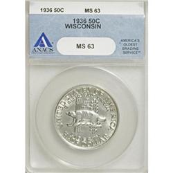 1936 50C Wisconsin MS63 ANACS