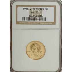 1988-W G$5 Olympic Gold Five Dollar MS70 NGC