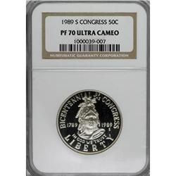 1989-S 50C Congress Half Dollar Deep Cameo PR70 NGC