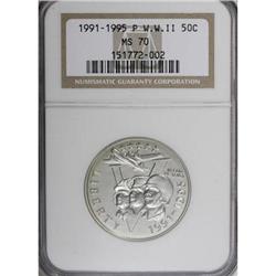1991-1995P 50C World War II Half Dollar MS70 NGC