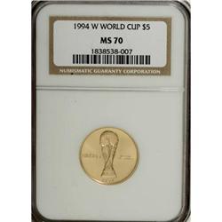 1994-W G$5 World Cup Gold Five Dollar MS70 NGC