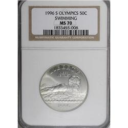 1996-S 50C Olympic/Swimming Half Dollar MS70 NGC