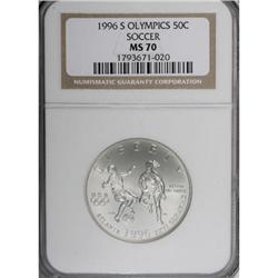 1996-S 50C Olympic/Soccer Half Dollar MS70 NGC
