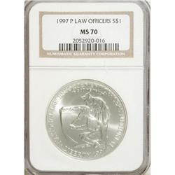 1997-P $1 Law Enforcement Silver Dollar MS70 NGC