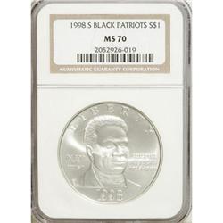 1998-S $1 Black Patriots Silver Dollar MS70 NGC
